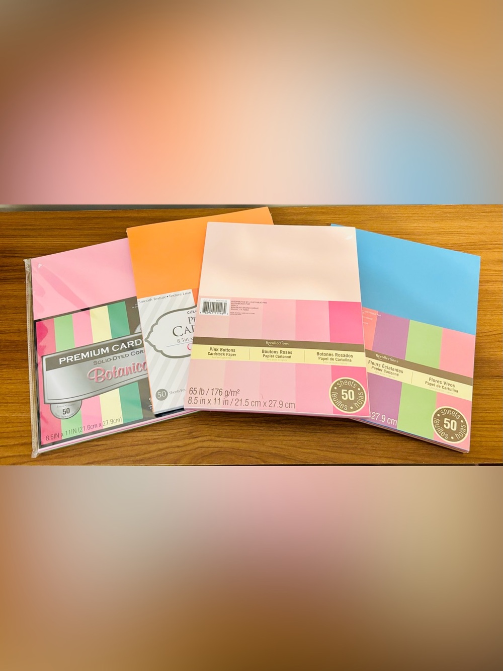 Lot of 4 Cardstock Paper Sets Assorted Colors 50 Sheets/Set Craft Scrapbooking
